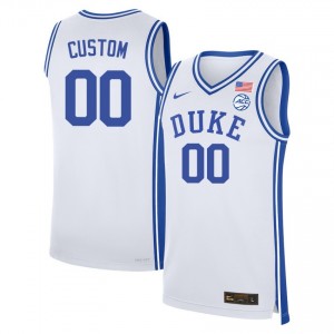 Custom Duke #00 Men's College Basketball University Jersey - White 997724-657