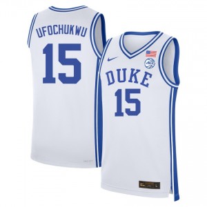 Ifeanyi Ufochukwu Duke Blue Devils College Basketball Embroidery Men's #15 Jerseys - White 562050-761