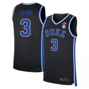 Isaiah Evans Duke Blue Devils Mens Embroidery #3 College Basketball Jersey - Black 175857-823