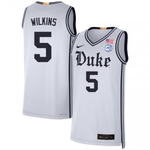 Sebastian Wilkins Blue Devils #5 Official Men's College Basketball Jersey - Team White 312850-440