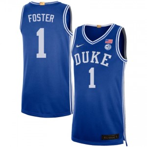 Caleb Foster Duke High School #1 Men's College Basketball Jerseys - Royal 742179-448