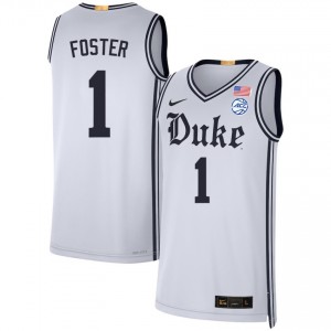 Caleb Foster Duke College Basketball Alumni Men's #1 Jerseys - Team White 510427-594