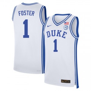 Caleb Foster Duke University University #1 College Basketball Mens Jersey - White 556710-920