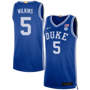 Sebastian Wilkins Duke University College Basketball Men #5 NCAA Jersey - Royal 513352-508