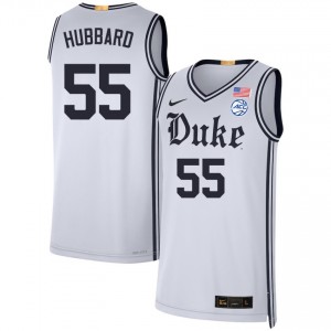Spencer Hubbard Duke Blue Devils College Basketball Mens #55 Stitched Jersey - Team White 564229-865
