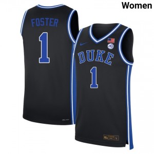 Caleb Foster Blue Devils Women's 2025 College Basketball #1 Jersey - Black 508496-411