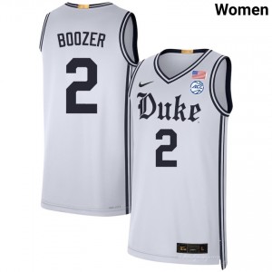 Cayden Boozer Blue Devils College Basketball High School #2 Women's Jerseys - Team White 854726-766