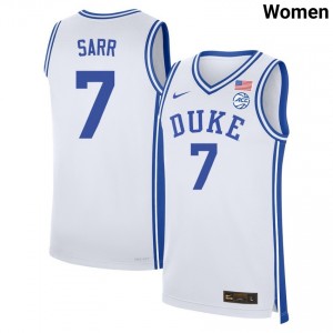 Dame Sarr Duke Blue Devils College Basketball Womens Embroidery #7 Jersey - White 728770-533