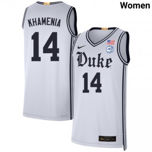 Nikolas Khamenia Blue Devils 2025 Women #14 College Basketball Jersey - Team White 343820-374