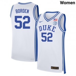 Stanley Borden Duke College Basketball Women Player #52 Jerseys - White 597352-258