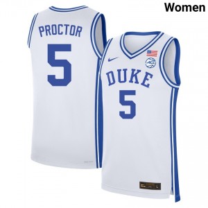 Tyrese Proctor Duke Women #5 College Basketball University Jerseys - White 890287-542