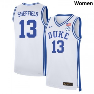 Cameron Sheffield Blue Devils #13 Player College Basketball Womens Jersey - White 147743-165