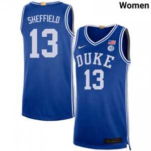 Cameron Sheffield Duke Blue Devils #13 College Basketball Player Women Jersey - Royal 707663-342