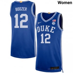 Cameron Boozer Duke College Basketball #12 Women Official Jersey - Royal 440239-514