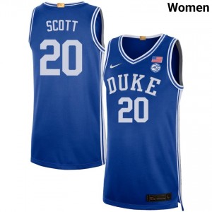 Jack Scott Duke University #20 College Basketball University Women's Jersey - Royal 277610-389