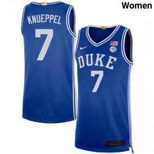 Kon Knueppel Duke University #7 College Basketball Womens High School Jersey - Royal 918196-106