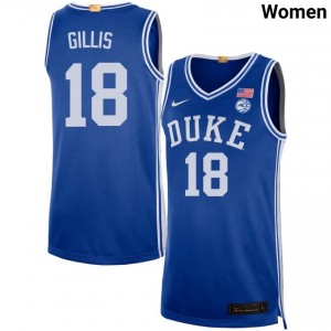 Mason Gillis Duke Blue Devils Alumni Women's #18 College Basketball Jersey - Royal 282398-198