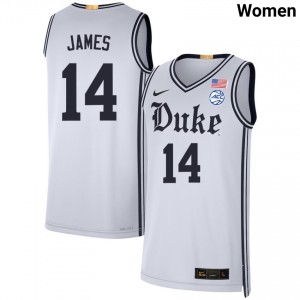 Sion James Duke Game College Basketball Women's #14 Jersey - Team White 492368-428