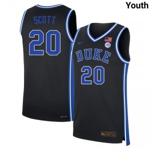 Jack Scott Duke Blue Devils College Basketball #20 Youth Stitched Jersey - Black 940257-231