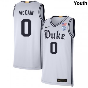Jared McCain Duke Blue Devils College Basketball #0 Game Youth Jerseys - Team White 363161-306