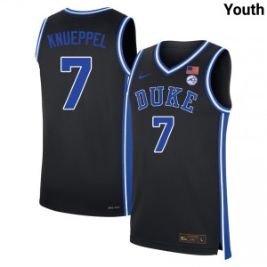 Kon Knueppel Duke University College Basketball Stitched Youth #7 Jerseys - Black 593780-727