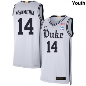 Nikolas Khamenia Duke University College Basketball #14 Stitched Youth Jersey - Team White 164018-266