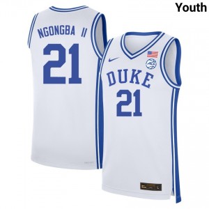 Patrick Ngongba II Duke University #21 Embroidery College Basketball Youth Jersey - White 639317-594