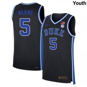 Sebastian Wilkins Duke Blue Devils Youth #5 College Basketball 2025-26 Jerseys - Black 577230-901