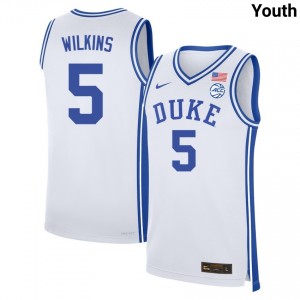 Sebastian Wilkins Duke University Youth College Basketball #5 Game Jersey - White 742724-434