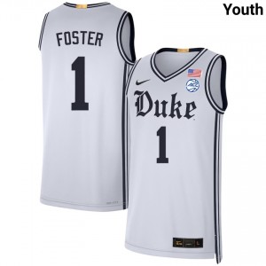 Caleb Foster Duke Blue Devils College Basketball Youth #1 Official Jerseys - Team White 536123-412