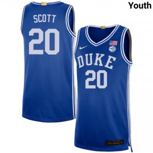 Jack Scott Blue Devils Youth College Basketball Alumni #20 Jersey - Royal 693389-151