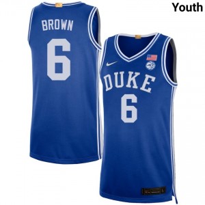 Maliq Brown Duke Blue Devils #6 College Basketball High School Youth Jerseys - Royal 780596-350