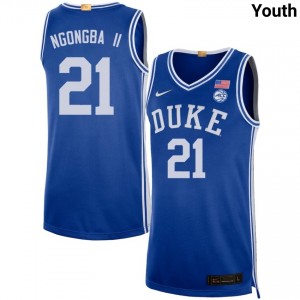 Patrick Ngongba II Blue Devils College Basketball #21 Official Youth Jerseys - Royal 591465-735